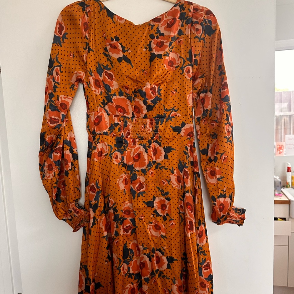 FREE PEOPLE YELLOW LONG SLEEVE MINI DRESS - Picture 7 of 7